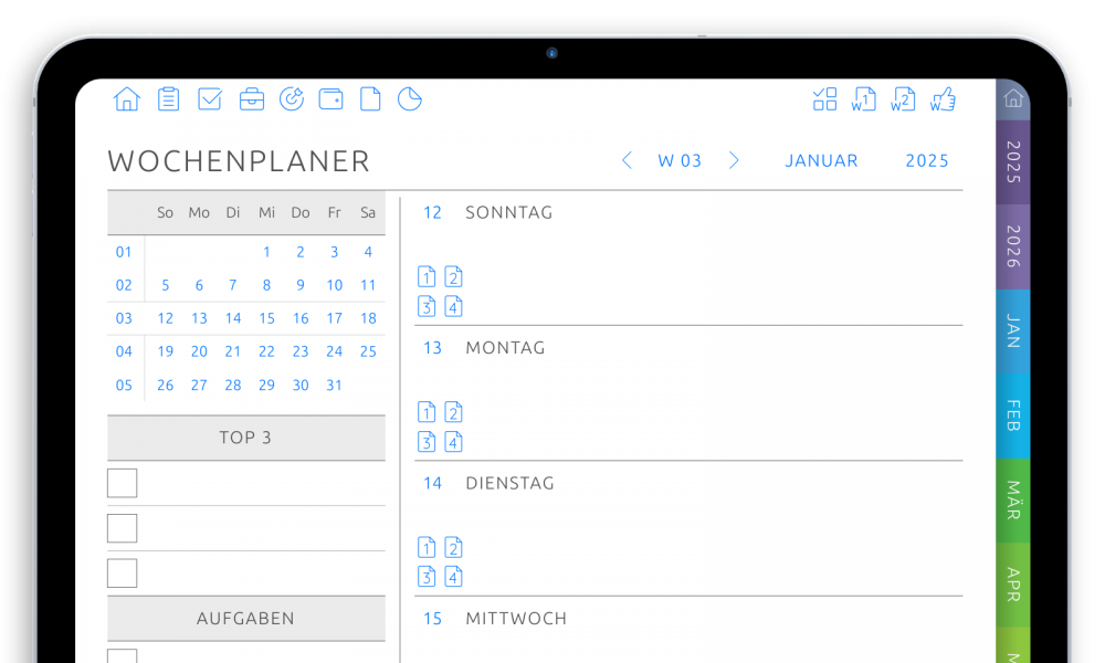 Best Digital Weekly Planner in Dark Theme
