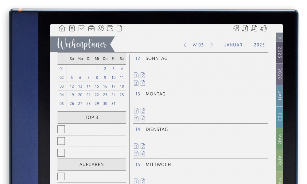 weekly planner for onyx boox