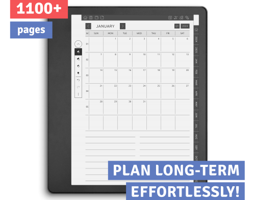 5 Years Kindle Scribe Monthly Calendar