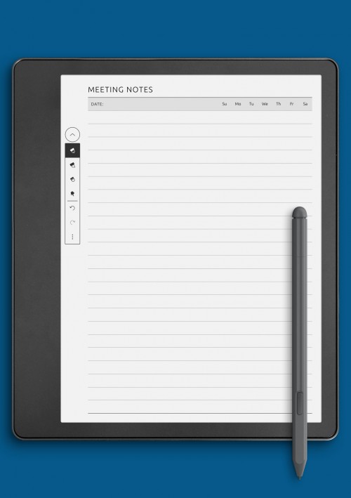 Blank Meeting Notes Template for Kindle Scribe