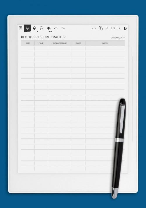 Supernote A6X Blood Pressure Tracker - Original Template