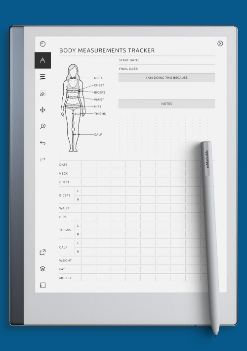 reMarkable Body Measurement Tracker Female