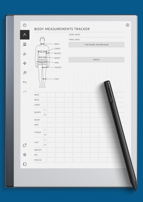 reMarkable Body Measurement Tracker Male