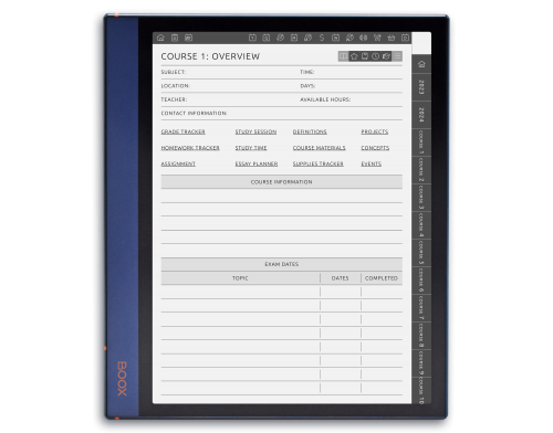 ONYX BOOX - Student Planner