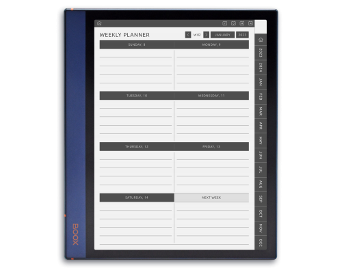 ONYX BOOX - Weekly Planner