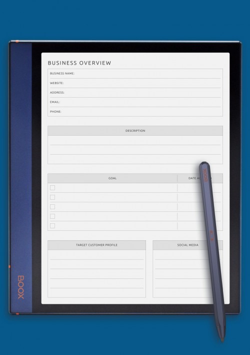 BOOX Note Business Overview Template