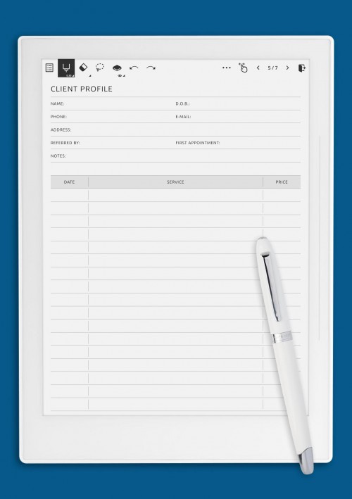 Supernote A5X Client Profile Template