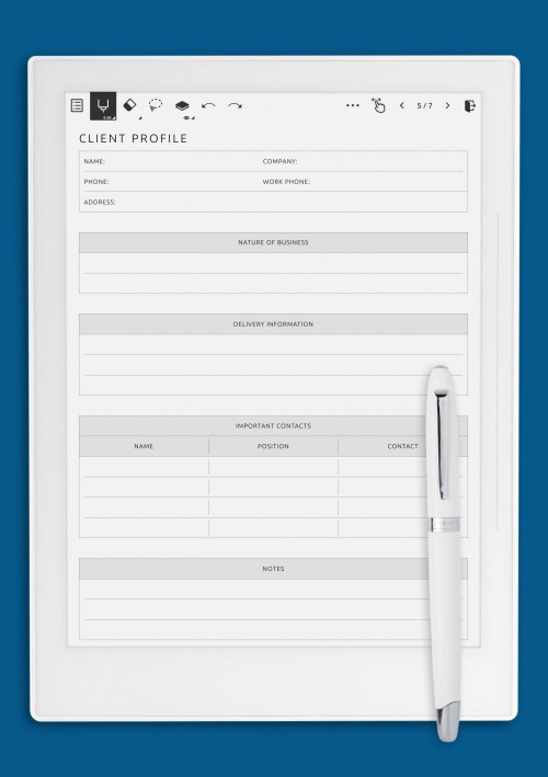 Supernote A5X Client Profile Template