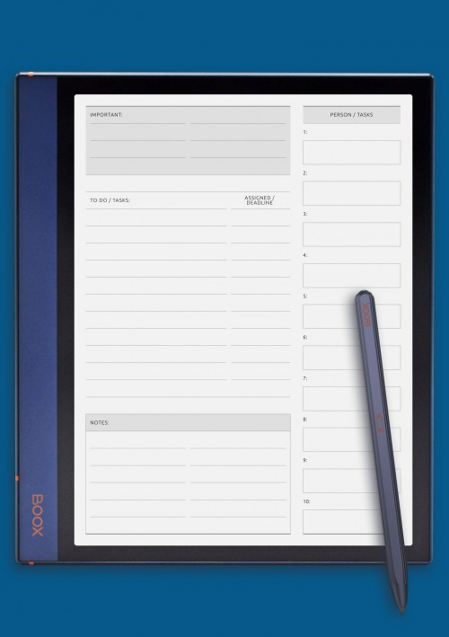 Current Tasks Template for BOOX Note