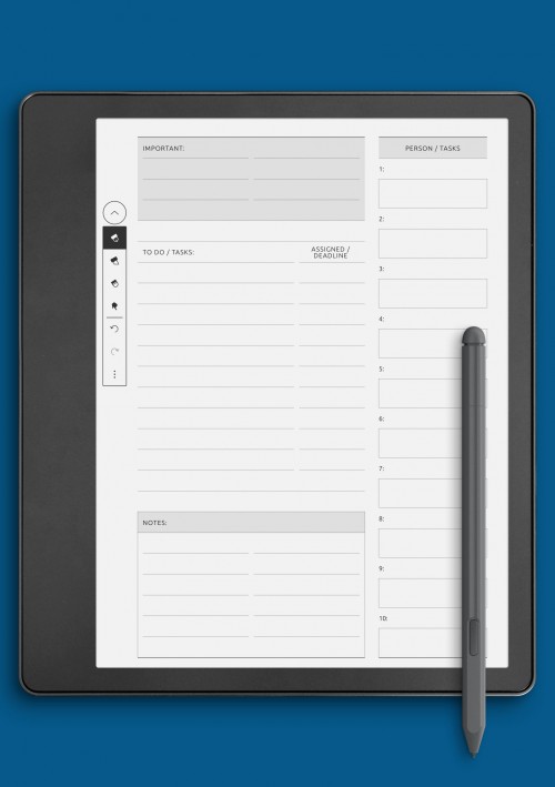 Current Tasks Template for Kindle Scribe