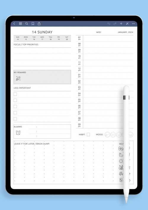 Notability Daily ADHD Template