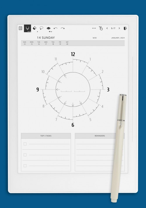 Daily Chronodex Template for Supernote A6X