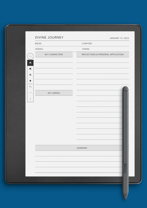 Daily Divine Journey template for Kindle Scribe