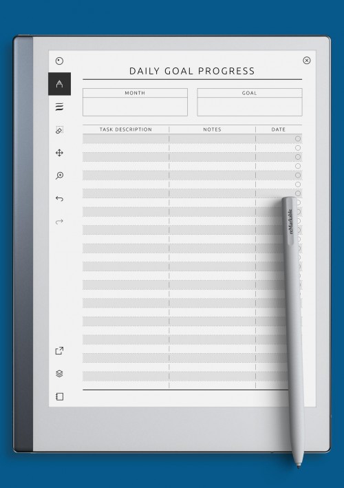 reMarkableDaily Goal Progress Template