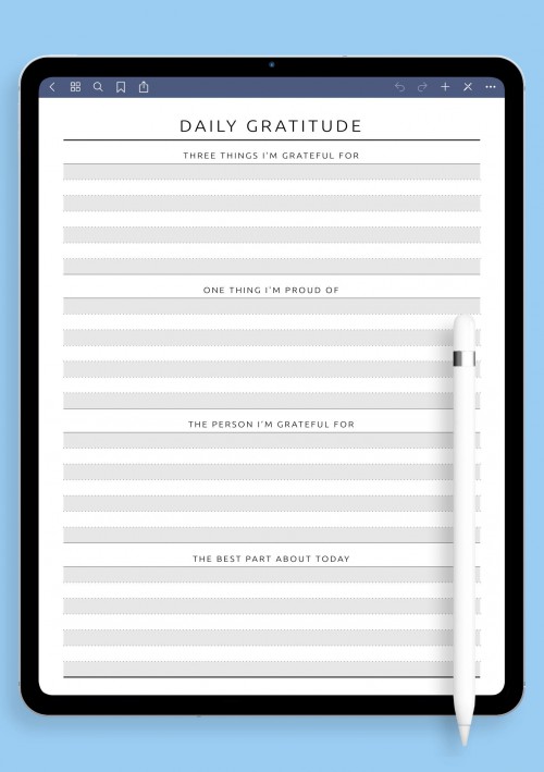 GoodNotes Daily Gratitude Template