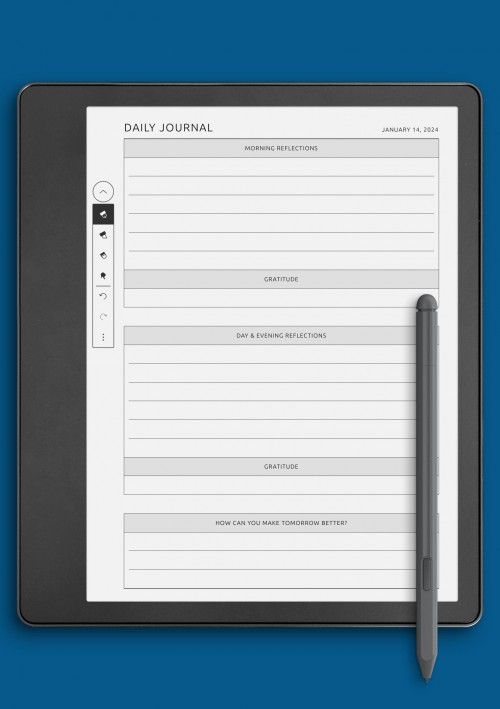 Daily Journal Template for Kindle Scribe