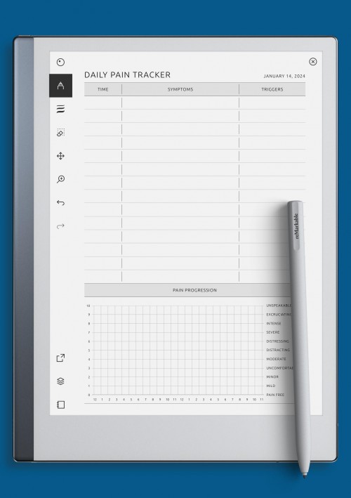 reMarkable Daily Pain Tracker Template