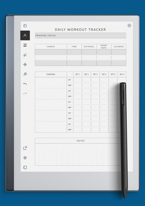 reMarkable Daily Workout Tracker Template