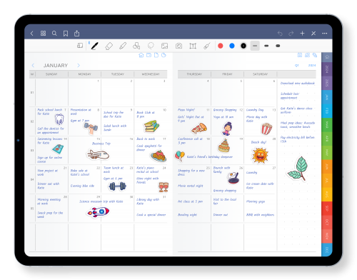 GoodNotes Monthly Calendar (5 years) yy - yy+5