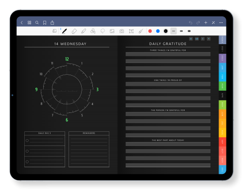 Cool GoodNotes Productivity Planner in Dark Theme