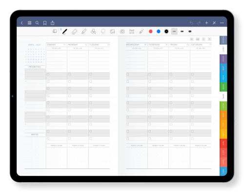 Awesome Digital Weekly To-Do Planner