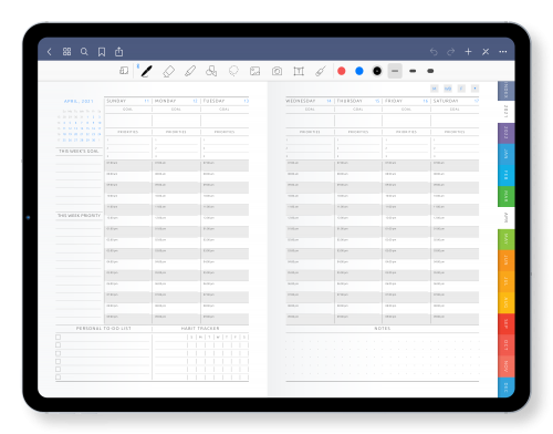 Amazing GoodNotes Weekly Planner