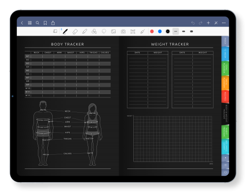 Best Digital Weight Loss Planner (Dark)