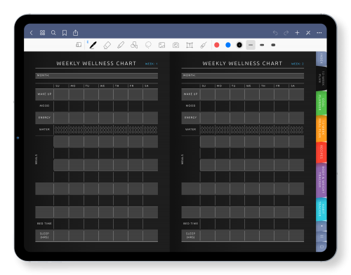 Best Digital Wellness Planner [Dark]