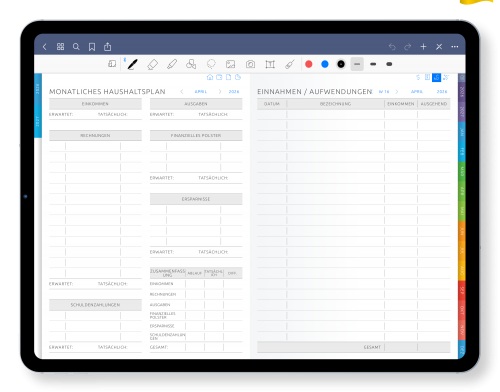 Digitaler Budgetplaner