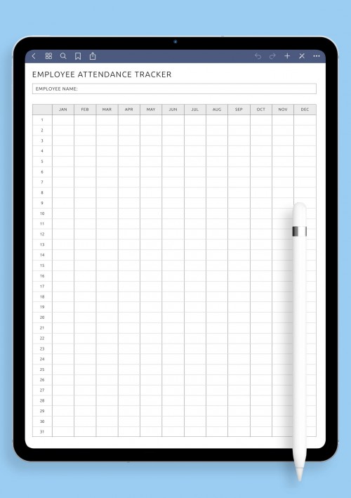 Notability Employee Attendance Tracker Template