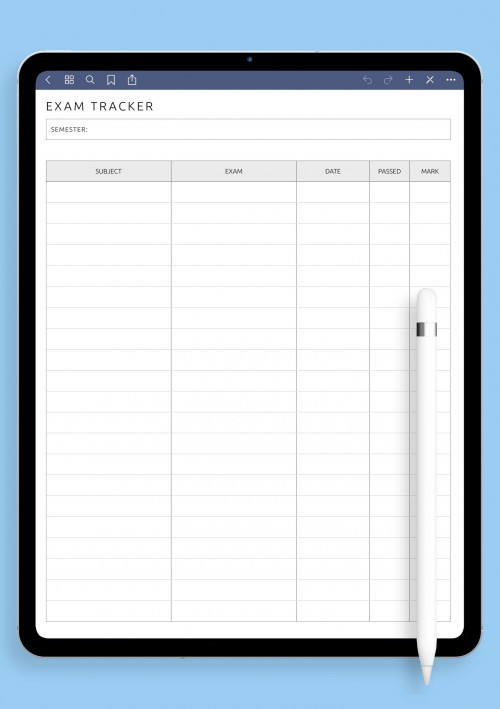 GoodNotes Exam Tracker Template