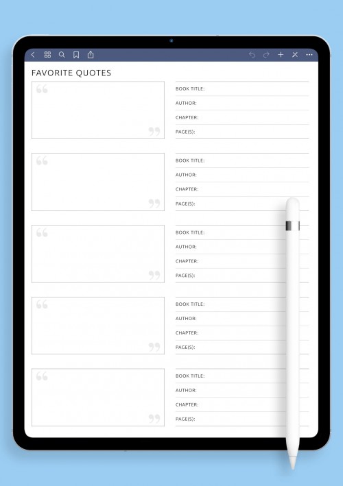 Notability Favorite Quotes Template
