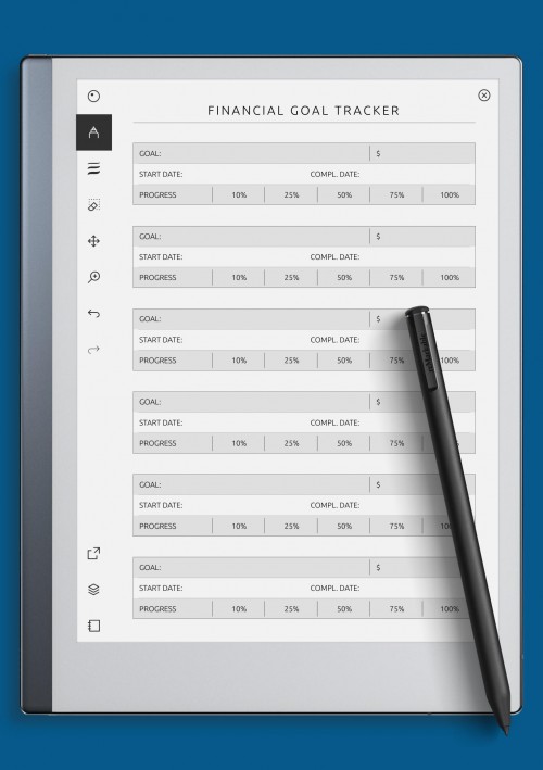 reMarkable Financial Goal Tracker Template