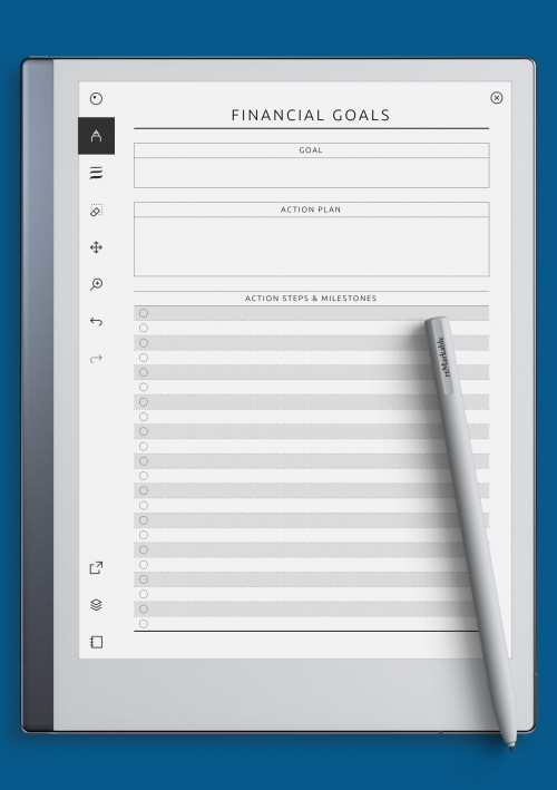 reMarkable Financial Goals Template