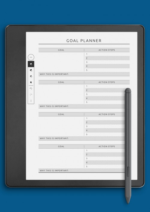 Fitness Goal Planner Template for Kindle Scribe