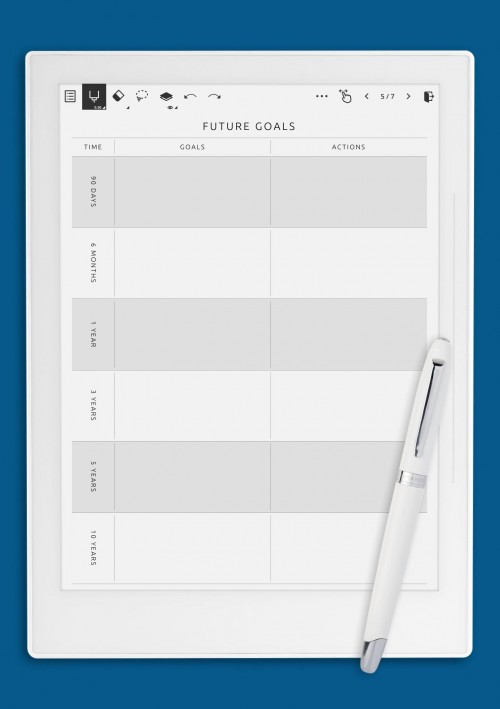 Supernote Future Financial Goals Template