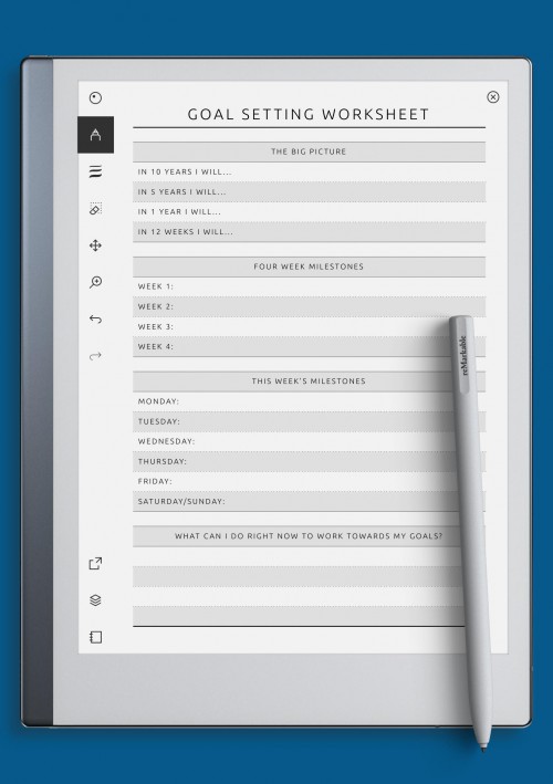 reMarkable Goal Setting Worksheet