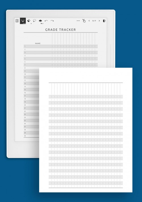 Gradebook - Original Style template for Supernote