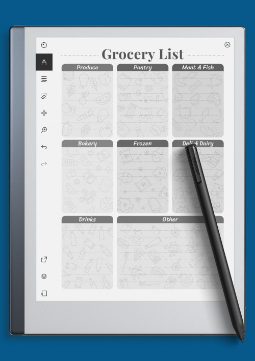 reMarkable Grocery List Template