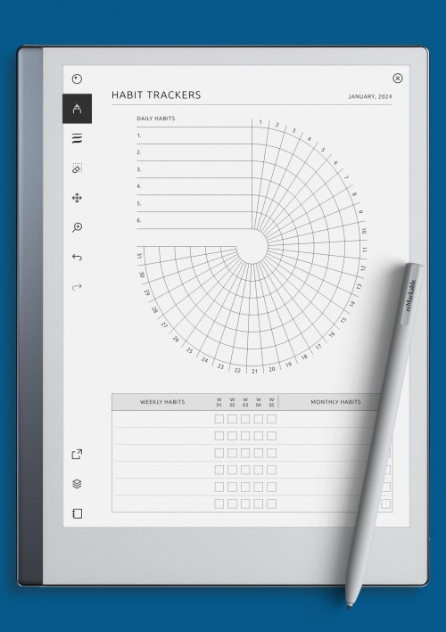 reMarkable Habit Trackers Template