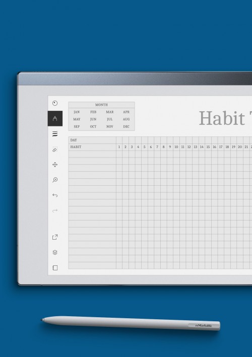 reMarkable Horizontal Habit Tracker Template