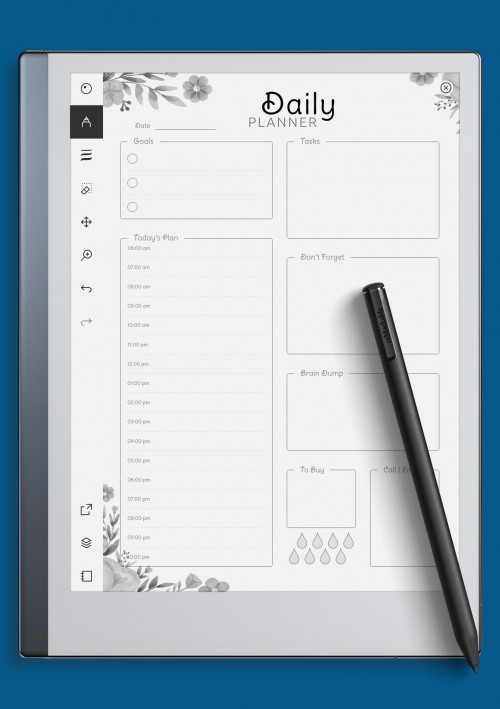 reMarkable Hourly Planner with Daily Tasks & Goals