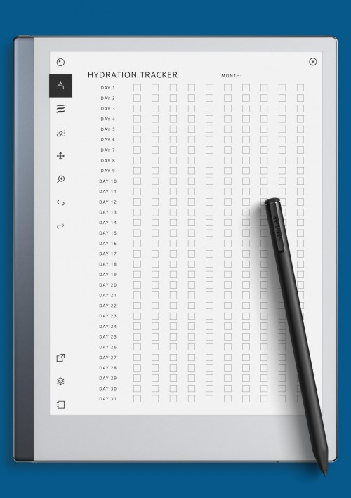 reMarkable Hydration Tracker Template