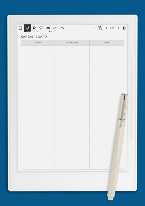 Supernote Kanban Board Plain Template