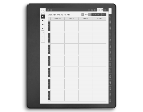 Kindle Scribe Meal Planner