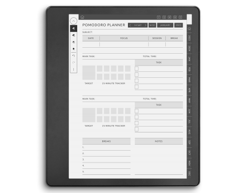 Kindle Scribe Pomodoro Planner