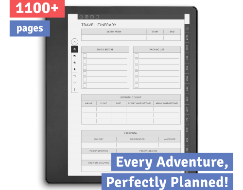 Kindle Scribe Travel Planner