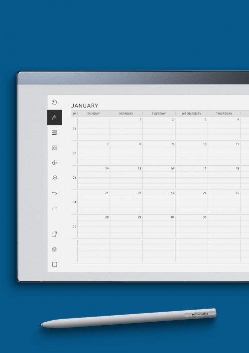 reMarkable Landscape Lined Monthly Planner