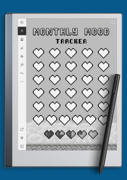 reMarkable Monthly Mood Tracker - Hearts