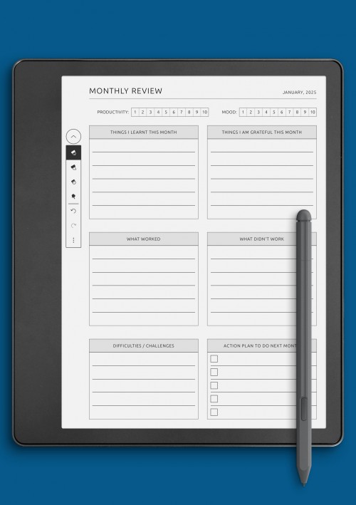 Kindle Scribe Monthly Review Template